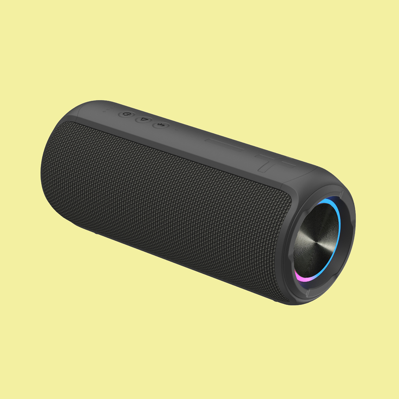 Altavoz Bluetooth portátil de luz LED con TPU ABS textil 10W * 2 salida para emparejamiento TWS y llamadas libres de manos
