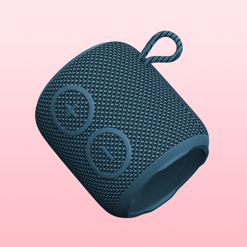 Altavoz de ducha inalámbrico impermeable con batería de 1200 mAh en azul con radiador de bajo